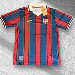 Vintage Barcelona Striped Red and Blue Shirt